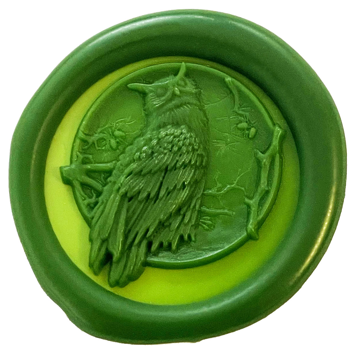 Owl on Branch 3D 'Peel and Stick' Wax Seal