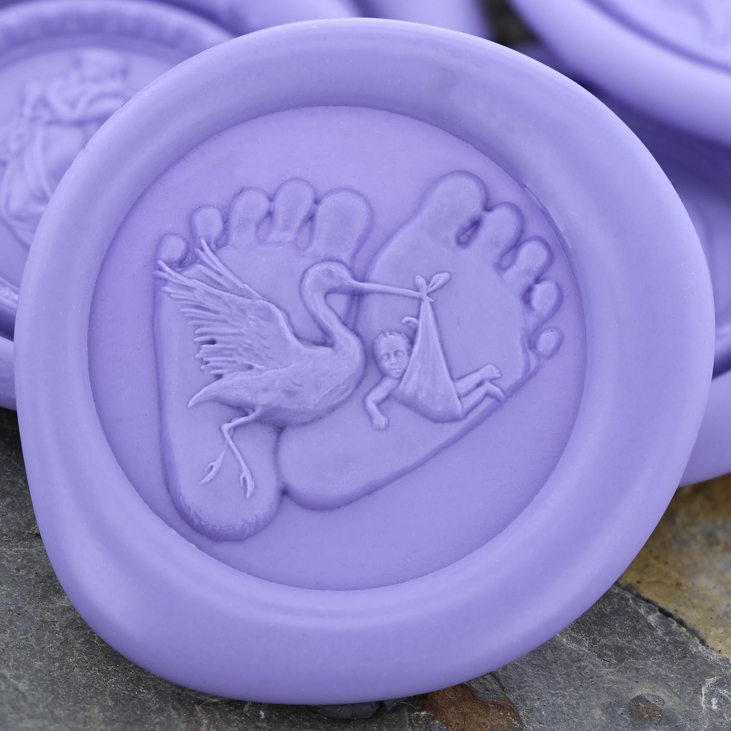 Stork and Baby Wax Seal