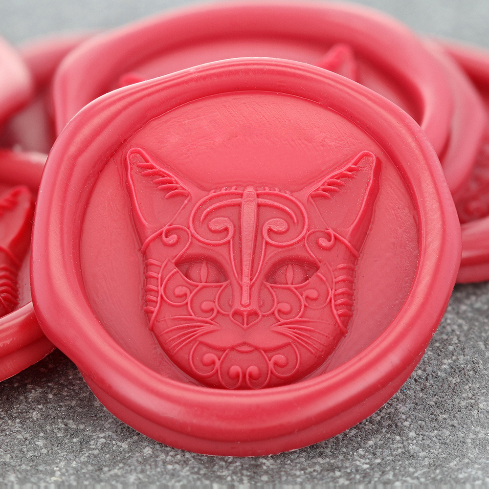 3D Fancy Cat 'Peel and Stick' Wax Seal
